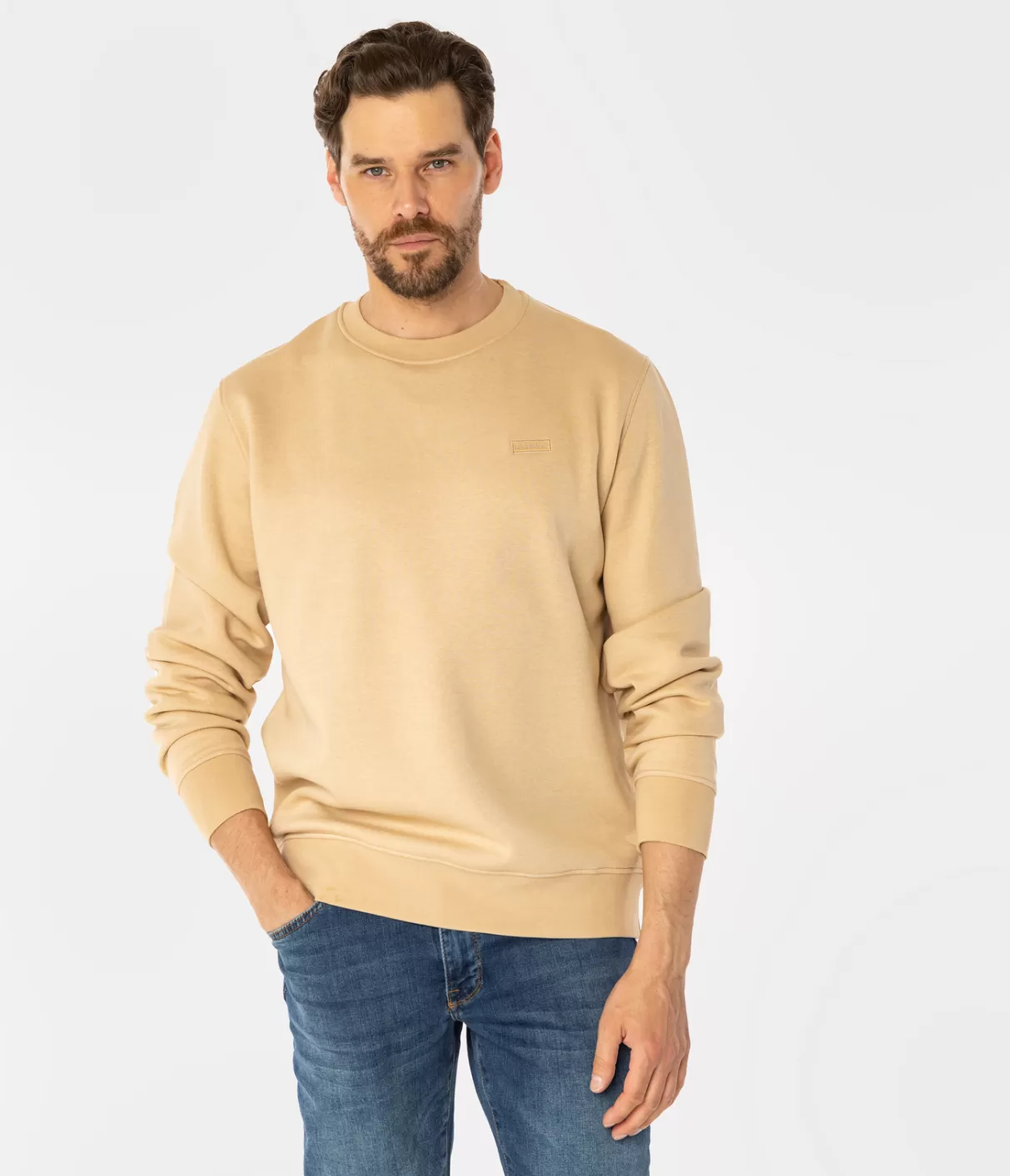 Bluza męska z brandowanym haftem BUCK 5518 WARM SAND-Lee Cooper Best Sale