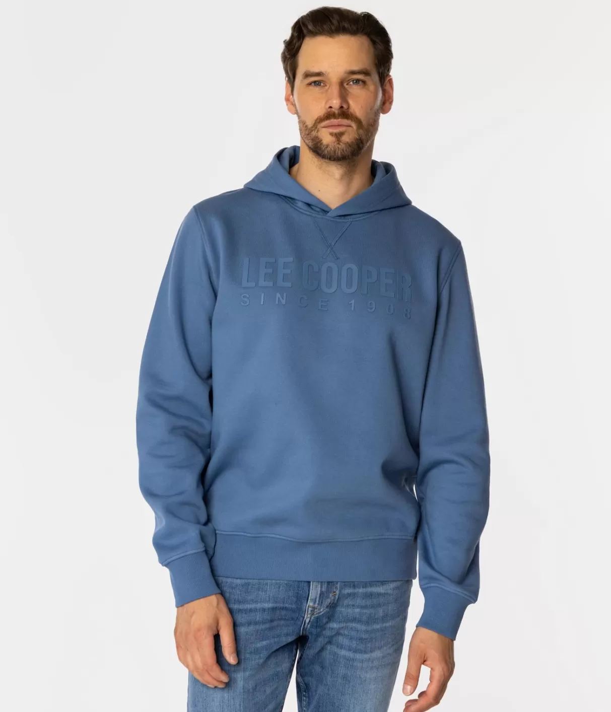 Bluza męska z kapturem i napisami ARIUS 4325 CORONET BLUE-Lee Cooper Best Sale