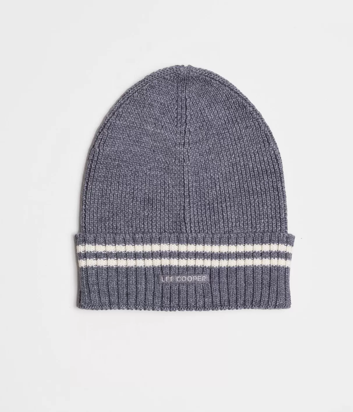 Czapka zimowa męska z wełną merino 5054 GREY STRIPES-Lee Cooper Fashion