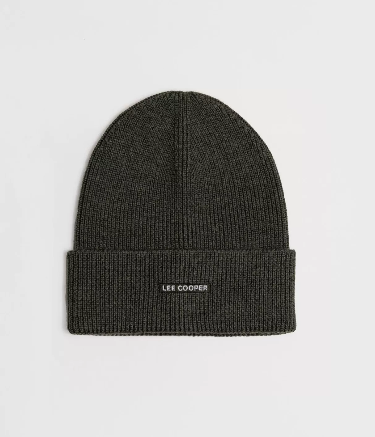 Czapka zimowa męska z wełną merino 5052 KHAKI-Lee Cooper Cheap