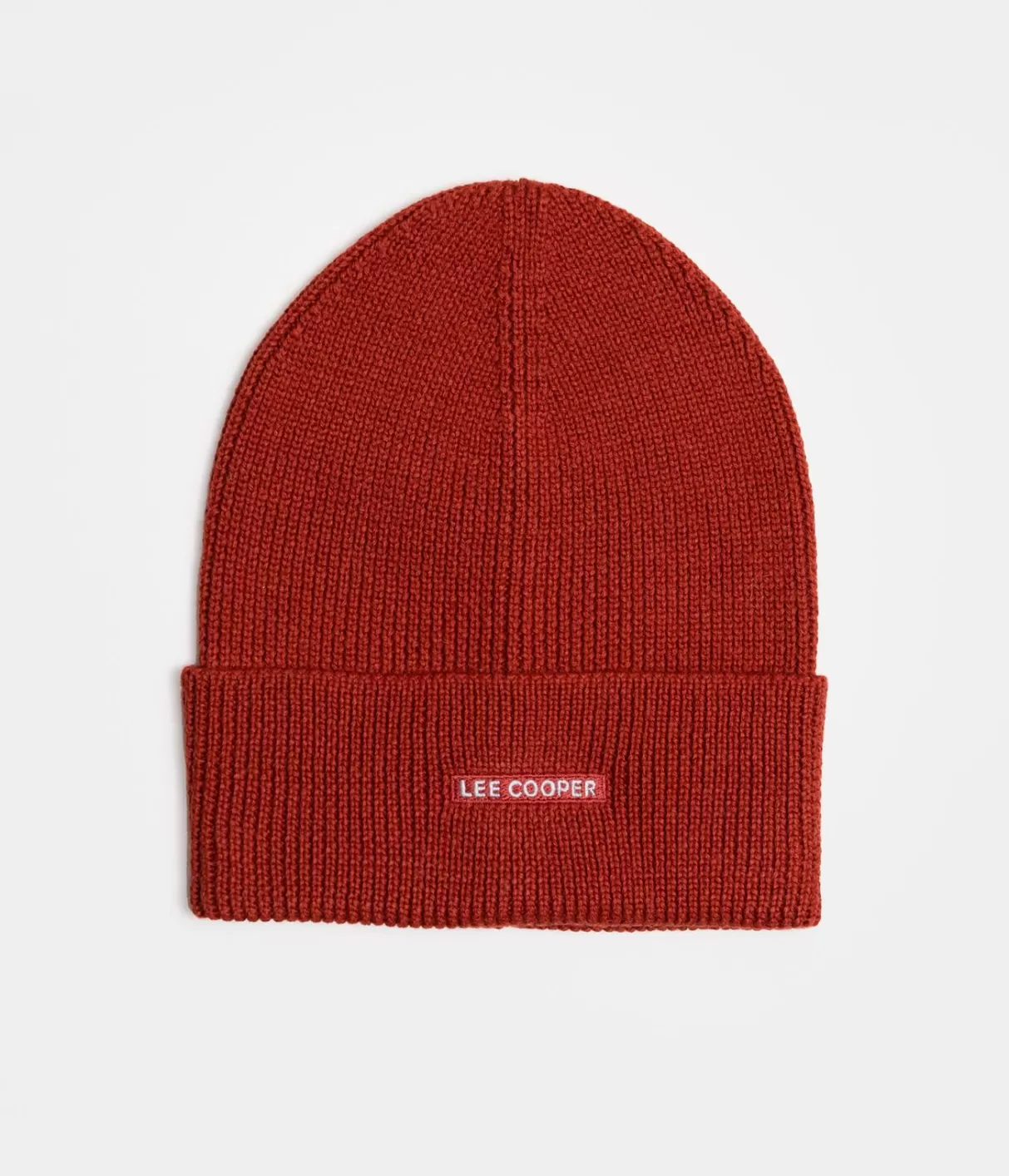 Czapka zimowa męska z wełną merino 5052 RED OCHRE-Lee Cooper Outlet