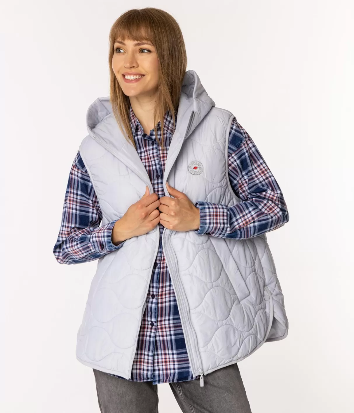 Kamizelka damska oversize z kapturem IDA 8912 NIMBUS CLOUD-Lee Cooper Shop