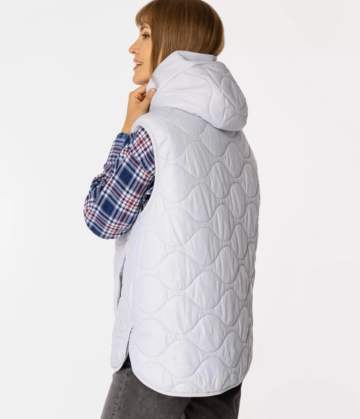 Kamizelka damska oversize z kapturem IDA 8912 NIMBUS CLOUD-Lee Cooper Shop