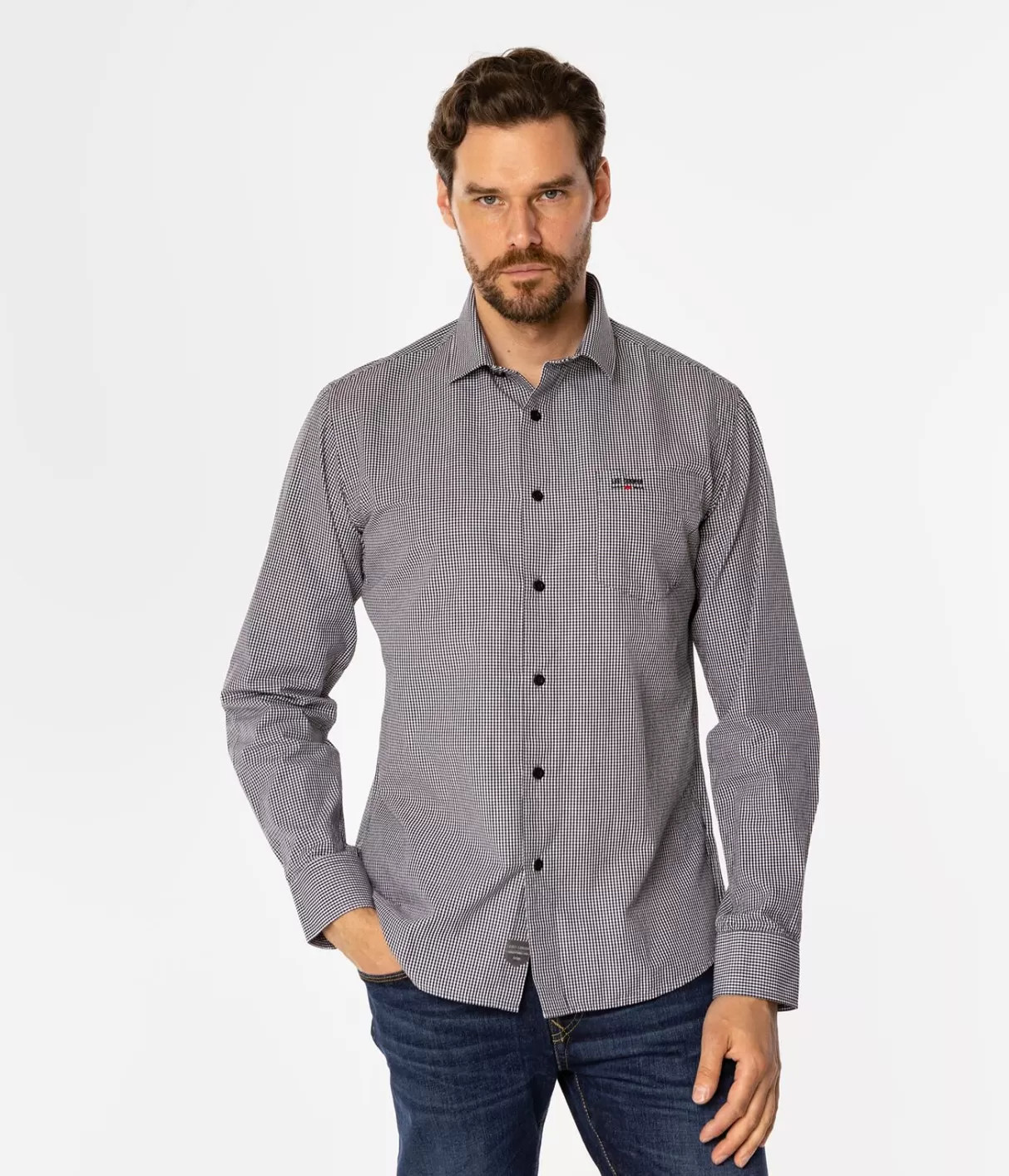 Koszula meska slim w drobną kratkę WINDSOR 37KZ BLACK-Lee Cooper Store