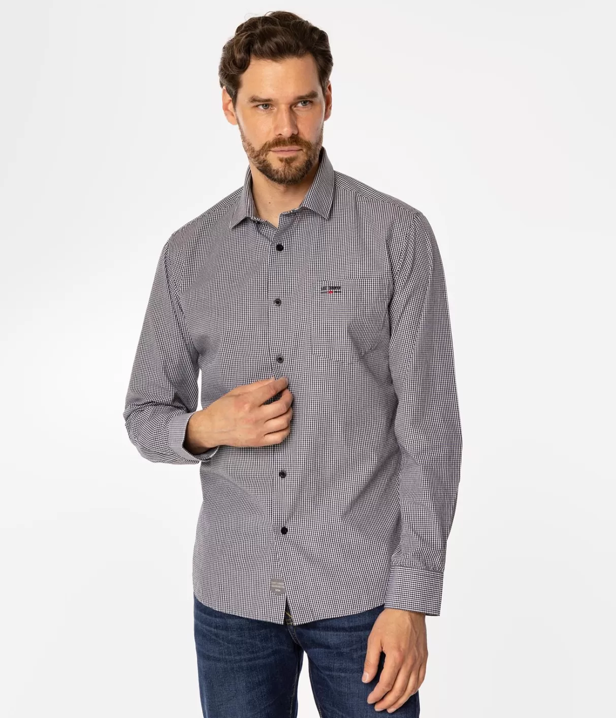 Koszula meska slim w drobną kratkę WINDSOR 37KZ BLACK-Lee Cooper Store