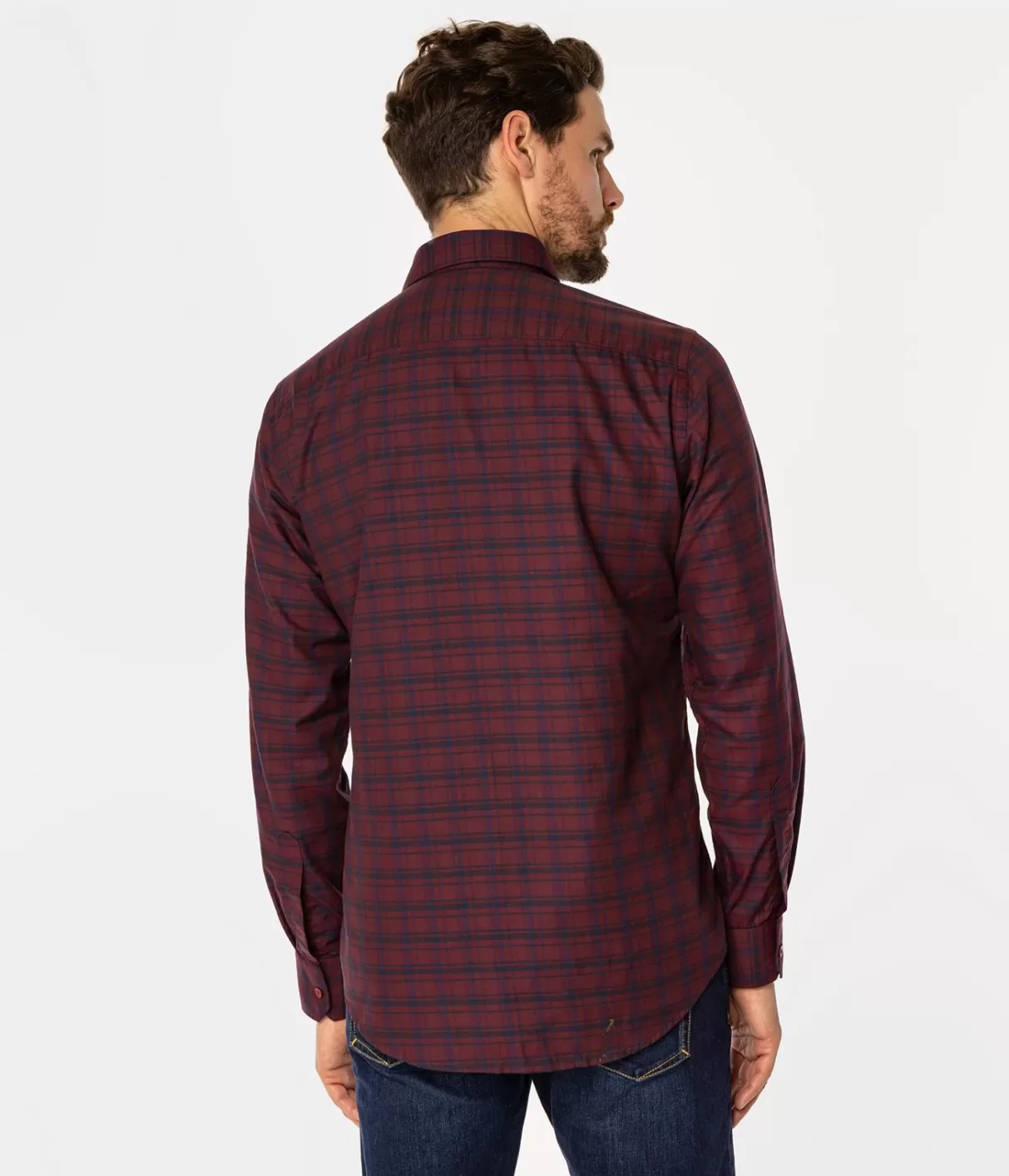 Koszula meska slim w kratę WINDSOR 18KZ DARK RED-Lee Cooper Best