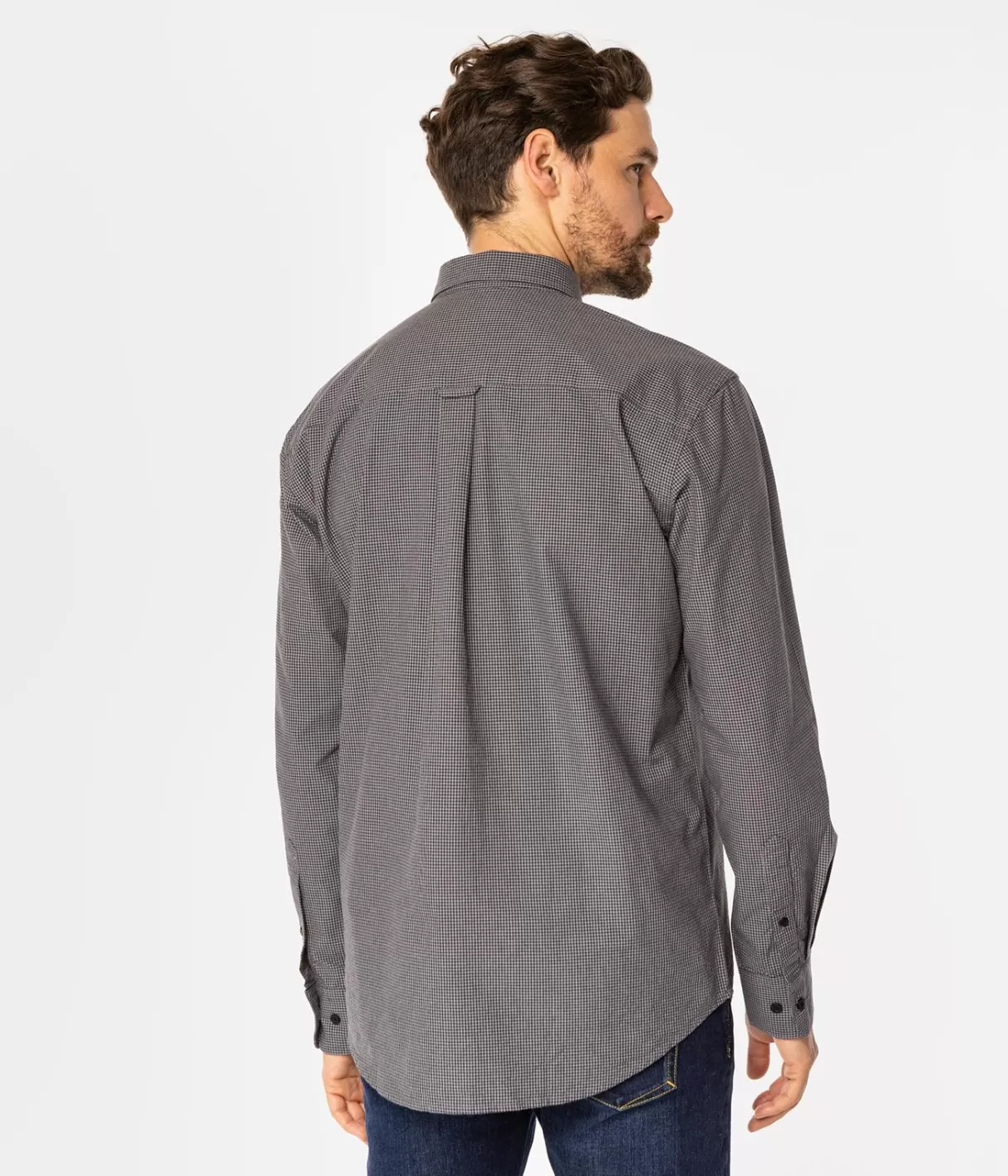 Koszula męska comfort w drobną kratkę NEW TENBY 36KZ GREY-Lee Cooper Sale