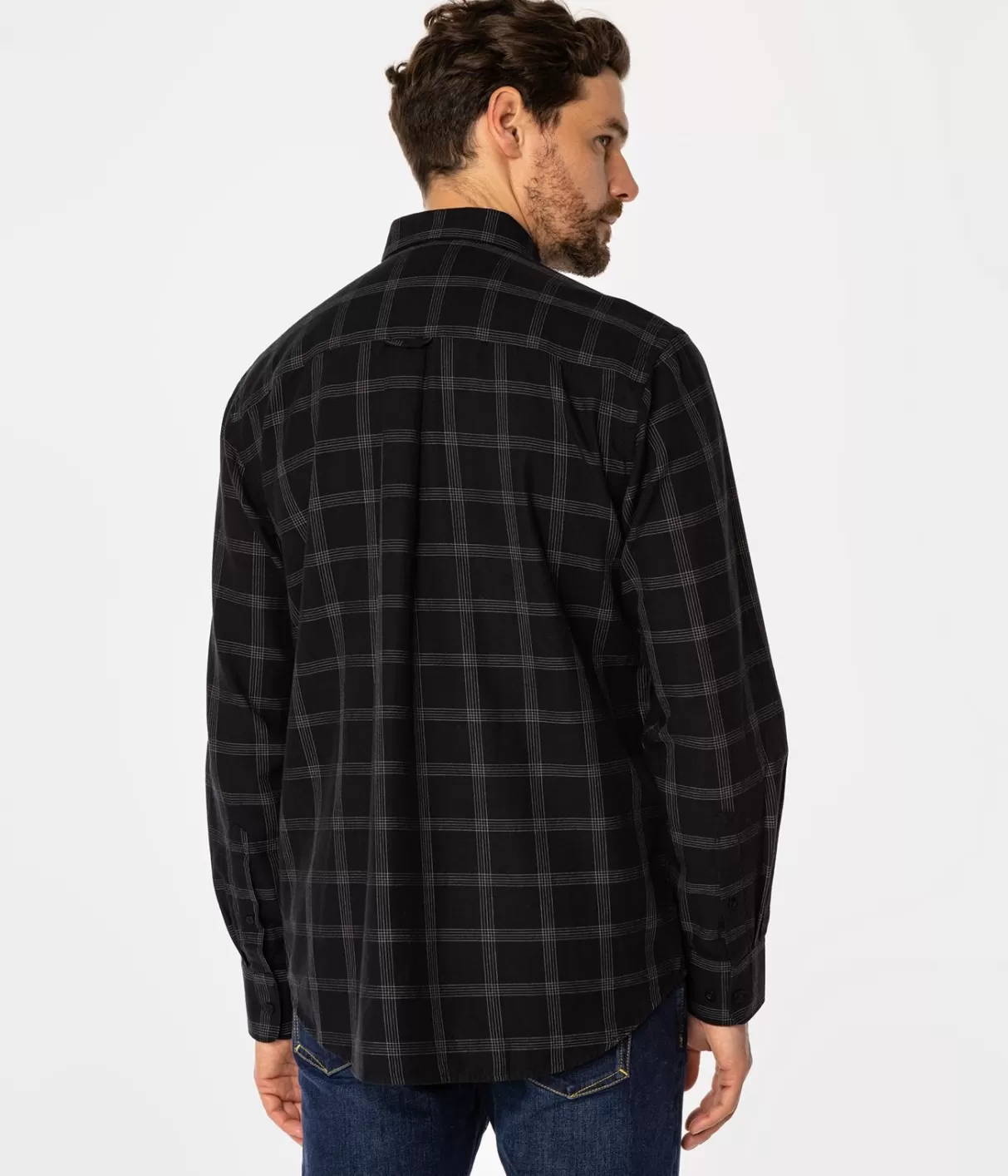 Koszula męska comfort w kratę NEW TENBY 12KZ BLACK-Lee Cooper Best Sale