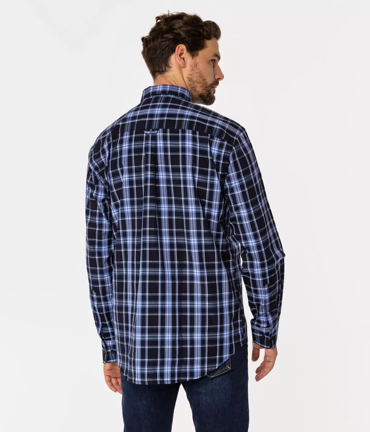 Koszula męska comfort w kratę NEW TENBY 05KZ BLUE-Lee Cooper Discount