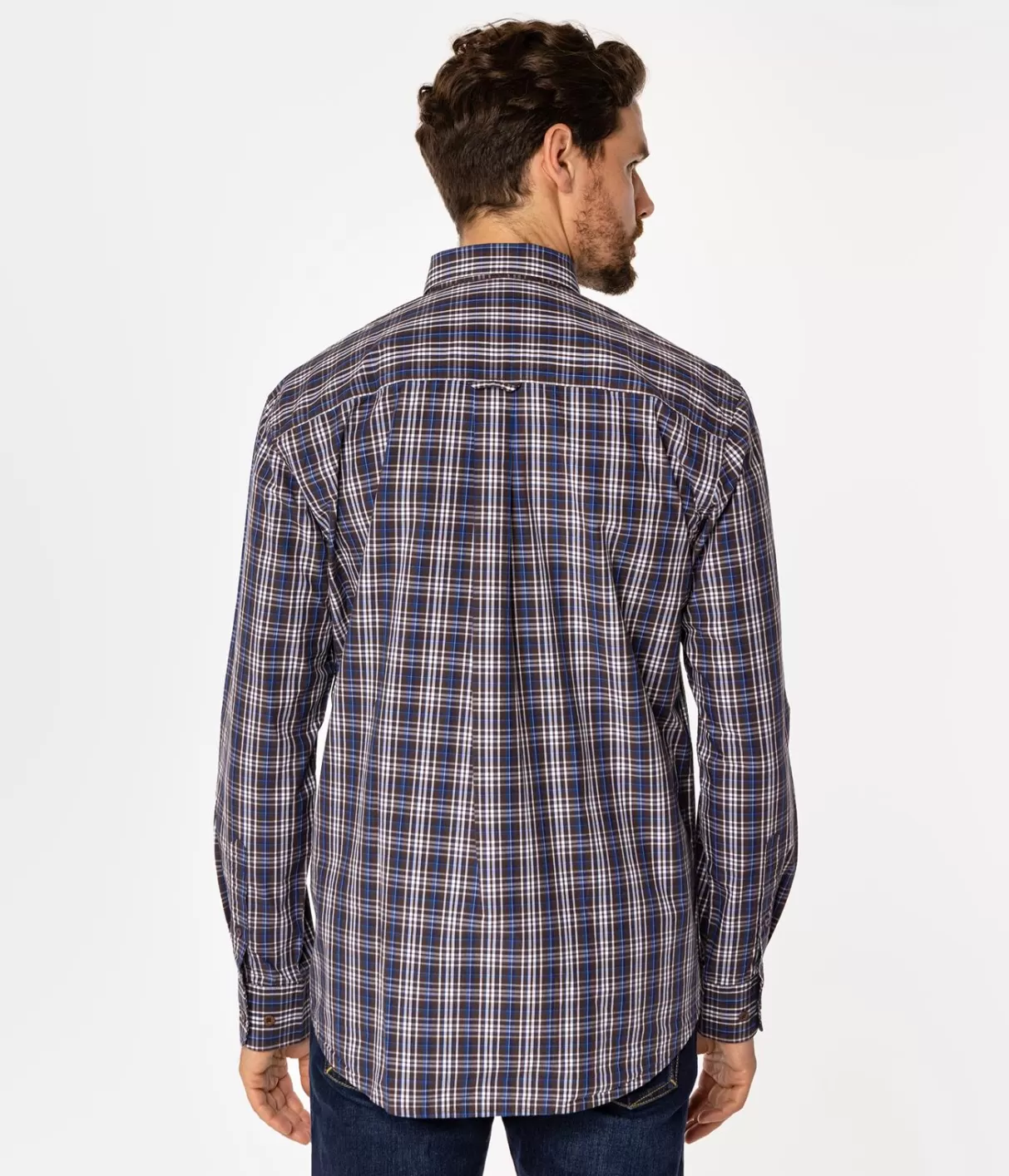 Koszula męska comfort w kratę NEW TENBY 33KZ BROWN-Lee Cooper New