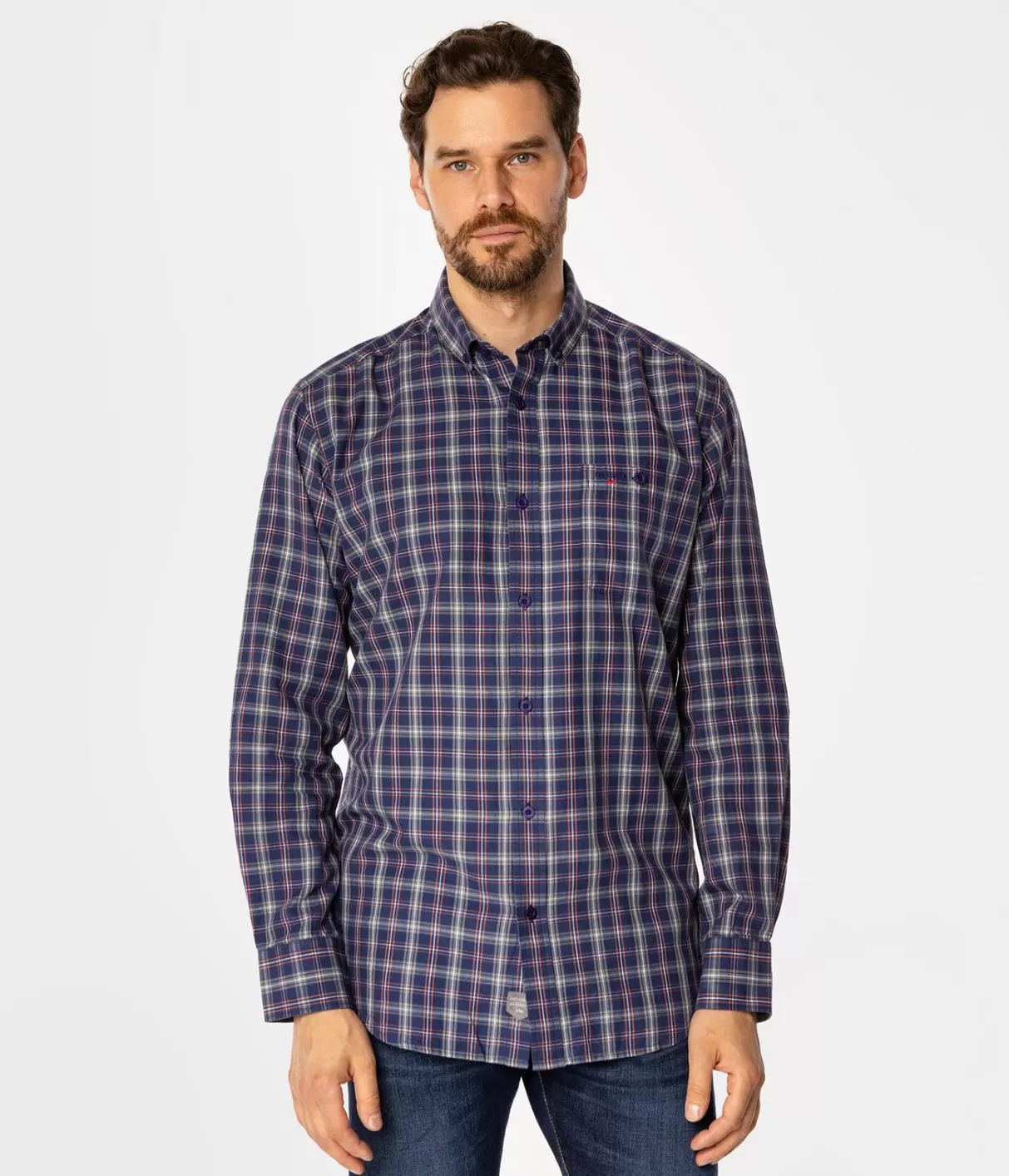 Koszula męska comfort w kratę NEW TENBY 21KZ NAVY-Lee Cooper Online