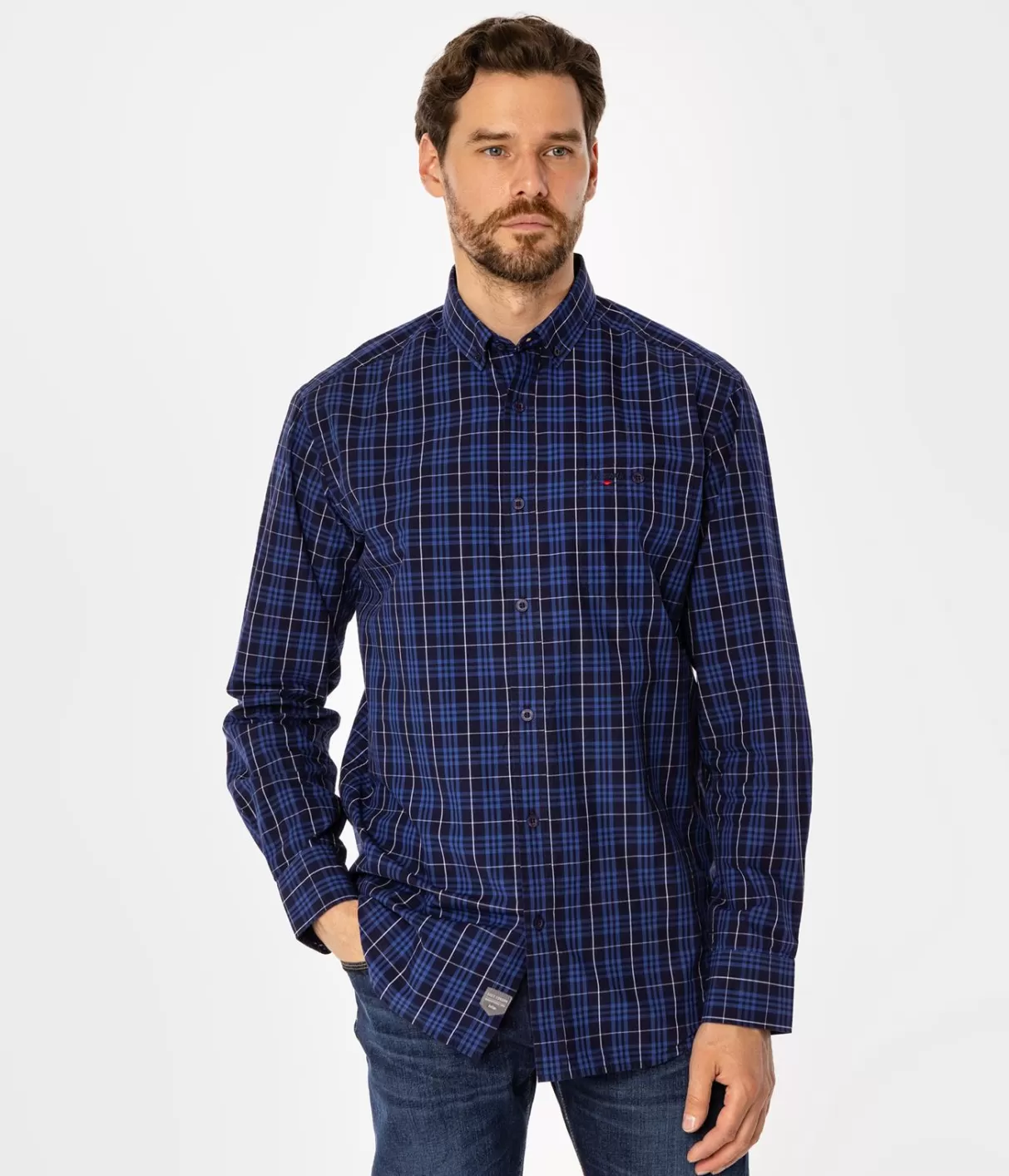 Koszula męska comfort w kratę NEW TENBY 24KZ NAVY-Lee Cooper New