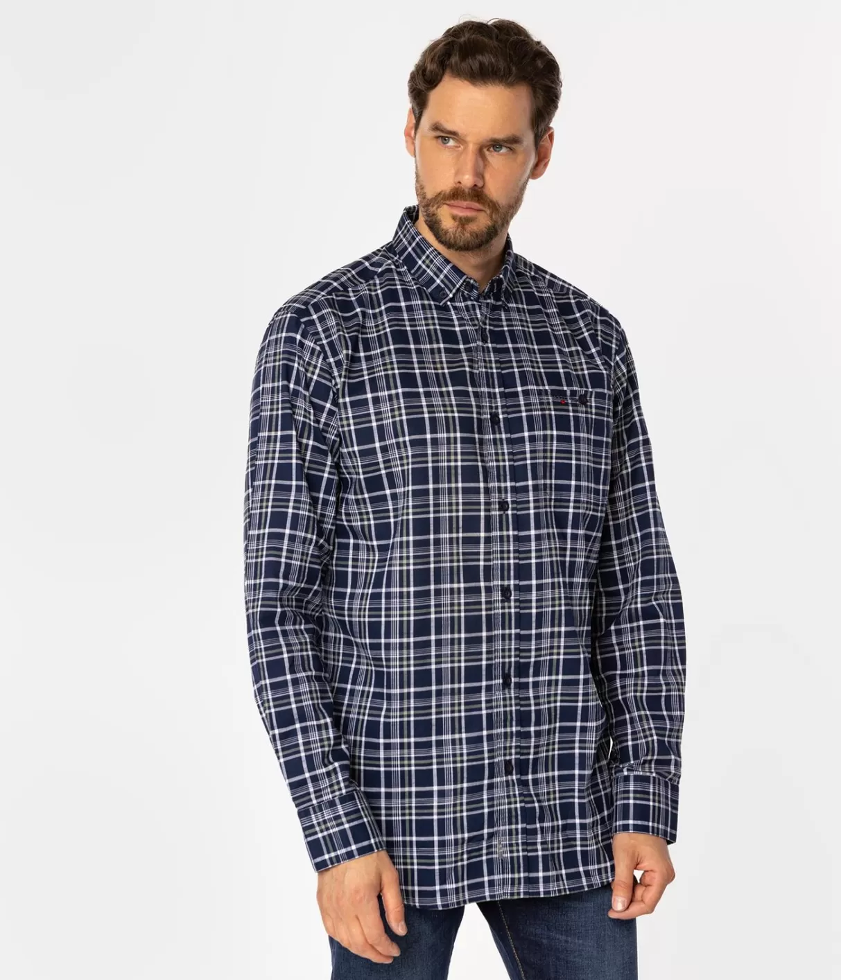 Koszula męska comfort w kratę NEW TENBY 16KZ NAVY-Lee Cooper Online