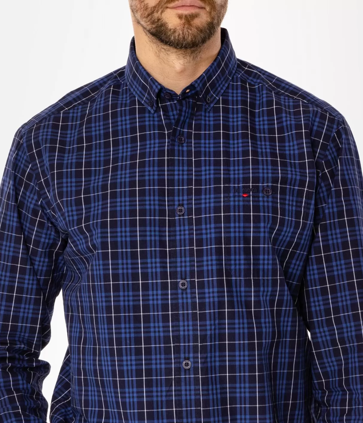 Koszula męska comfort w kratę NEW TENBY 24KZ NAVY-Lee Cooper New