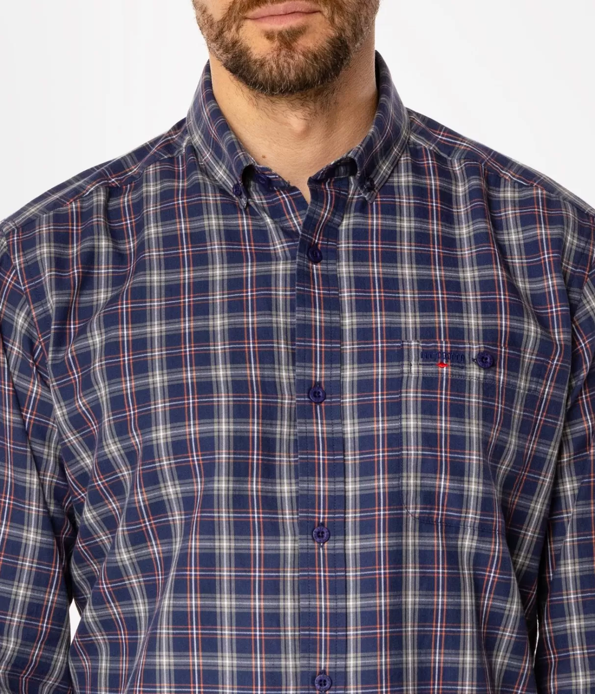 Koszula męska comfort w kratę NEW TENBY 21KZ NAVY-Lee Cooper Online