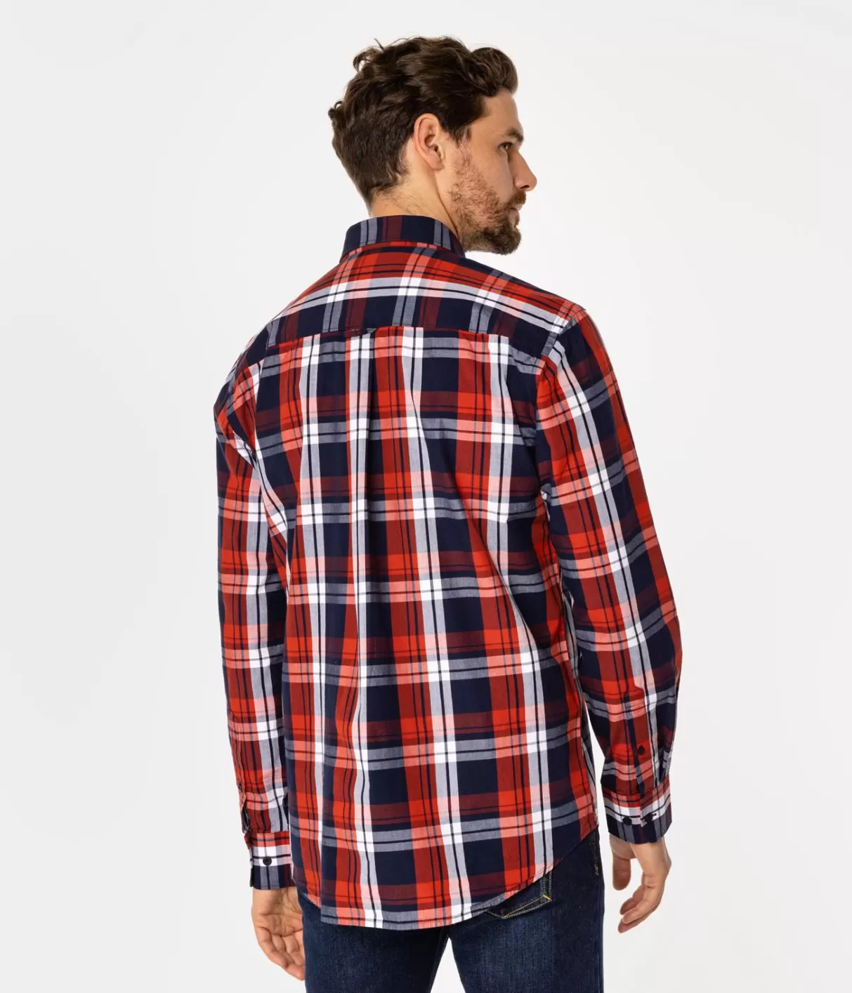 Koszula męska comfort w kratę NEW TENBY 02KZ RED-Lee Cooper Sale