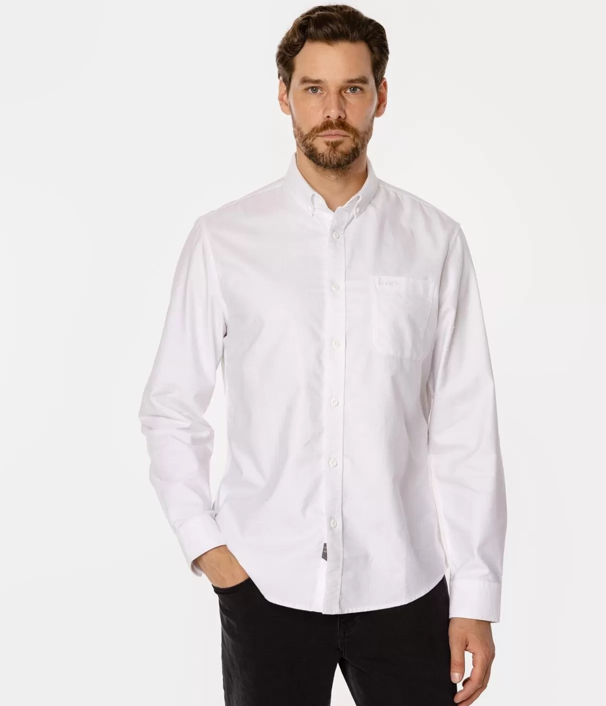 Koszula męska regular LARS OXFORD WHITE-Lee Cooper Hot