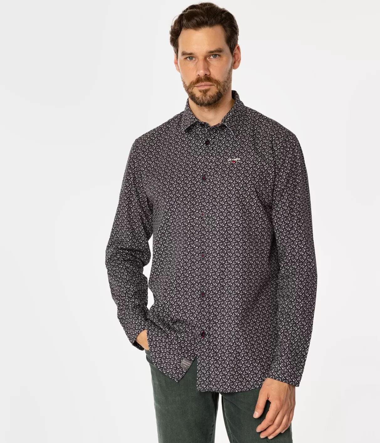 Koszula męska regular z nadrukiem REY 54MP NAVY-Lee Cooper Store