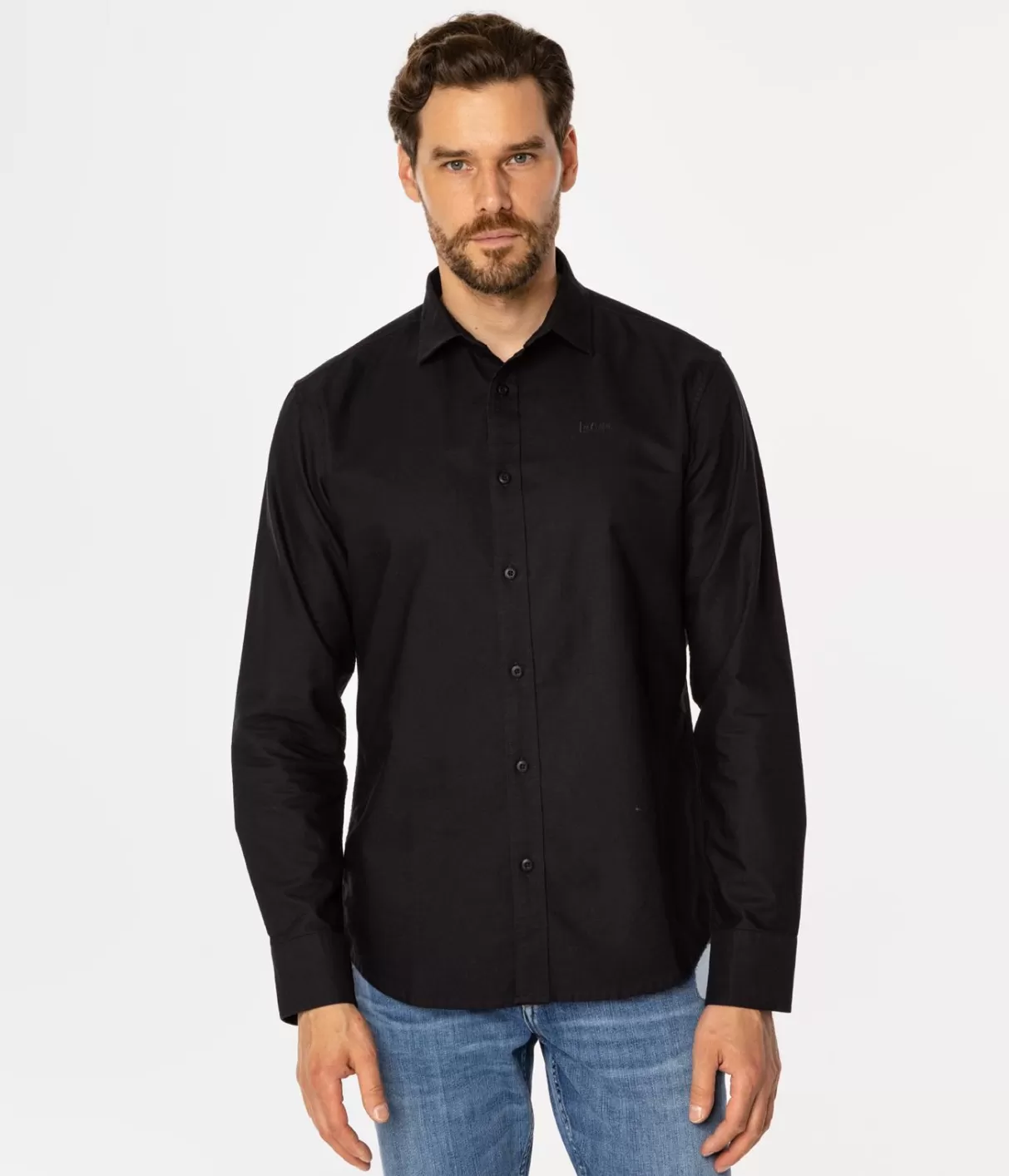 Koszula męska slim LIAM OXFORD BLACK-Lee Cooper Cheap