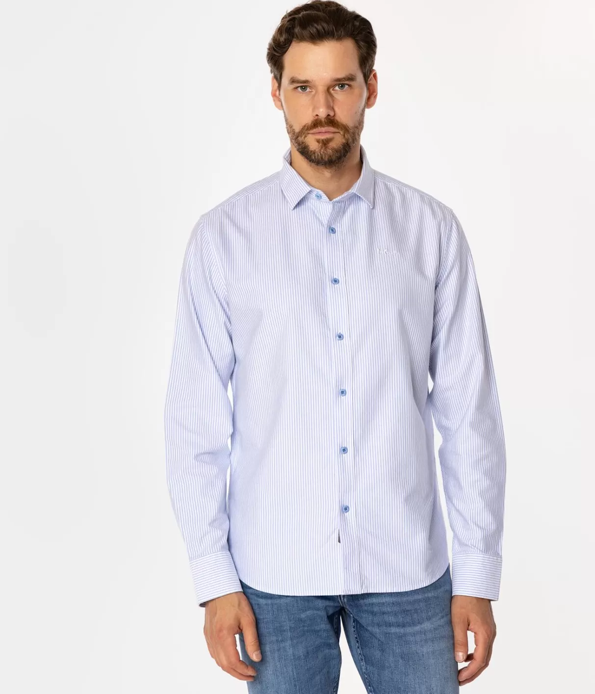 Koszula męska slim w paski LIAM OXFORD BLUE STRIPES-Lee Cooper New