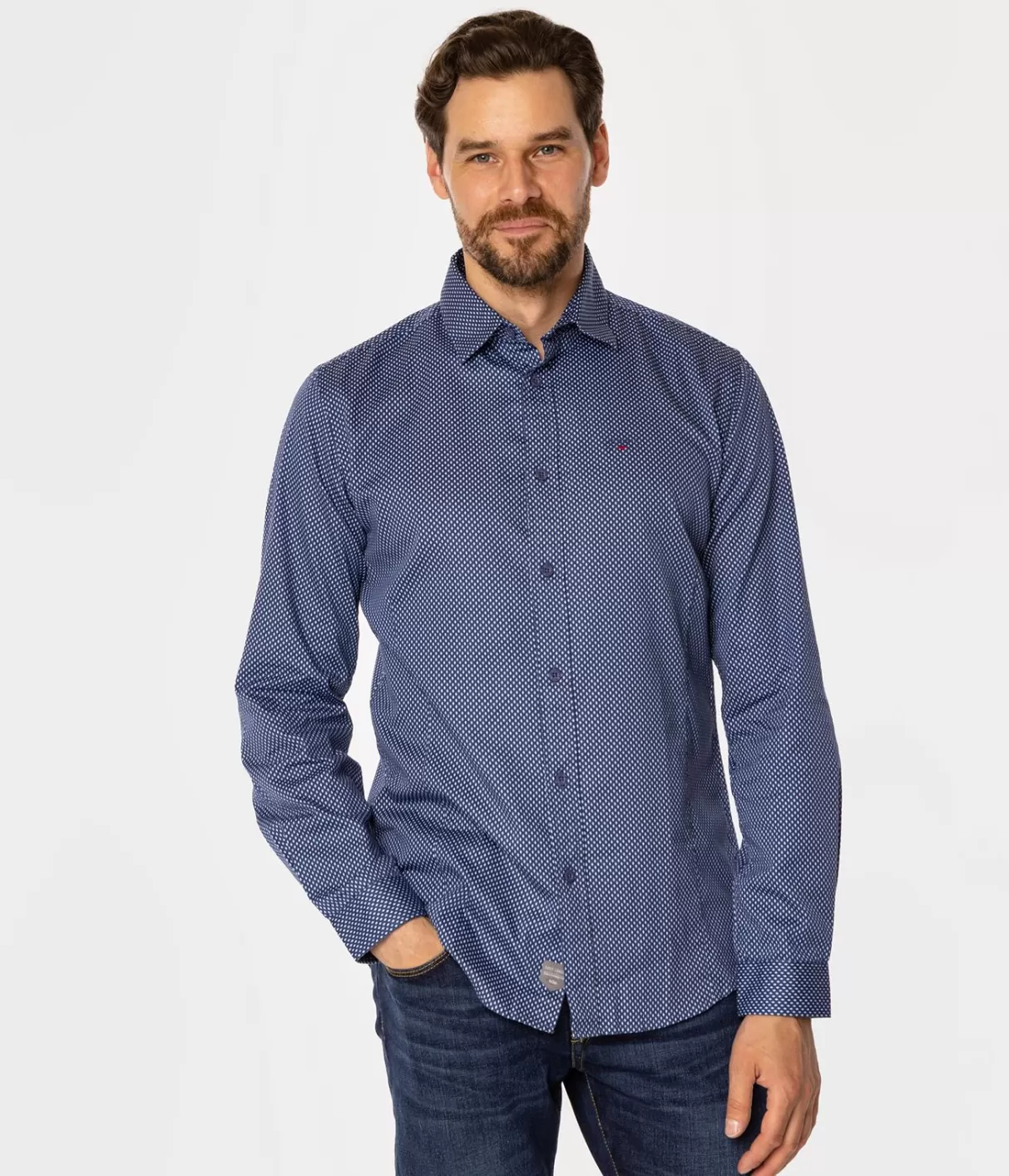 Koszula męska slim z mikroprintem DANIELS 49MP BLUE-Lee Cooper Best Sale