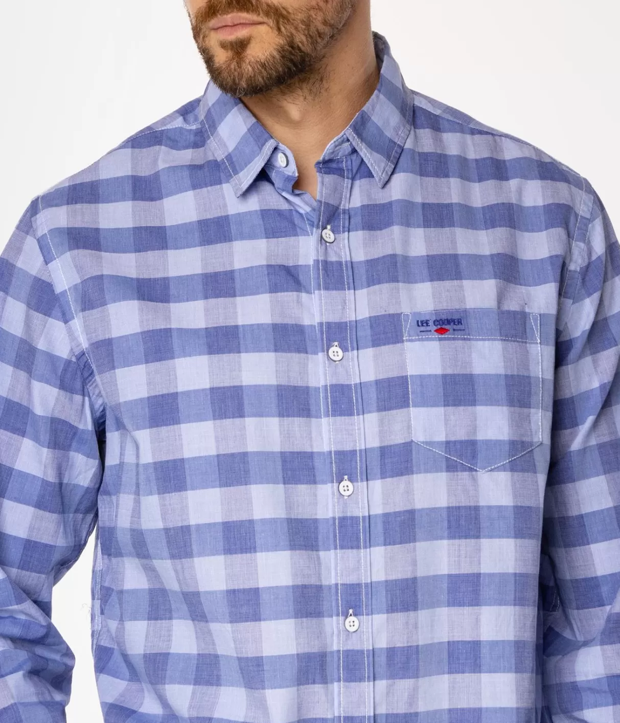 Koszula regular w kratę WILL 9316 BLUE-Lee Cooper Cheap