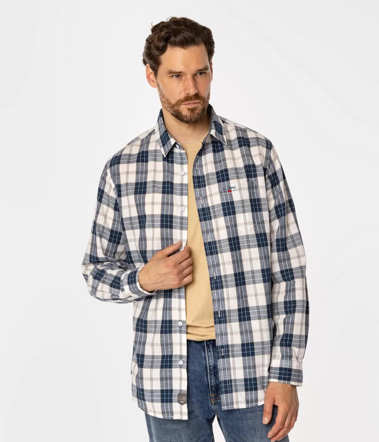 Koszula regular w kratę WILL 9336 INDIAN TEAL-Lee Cooper Online
