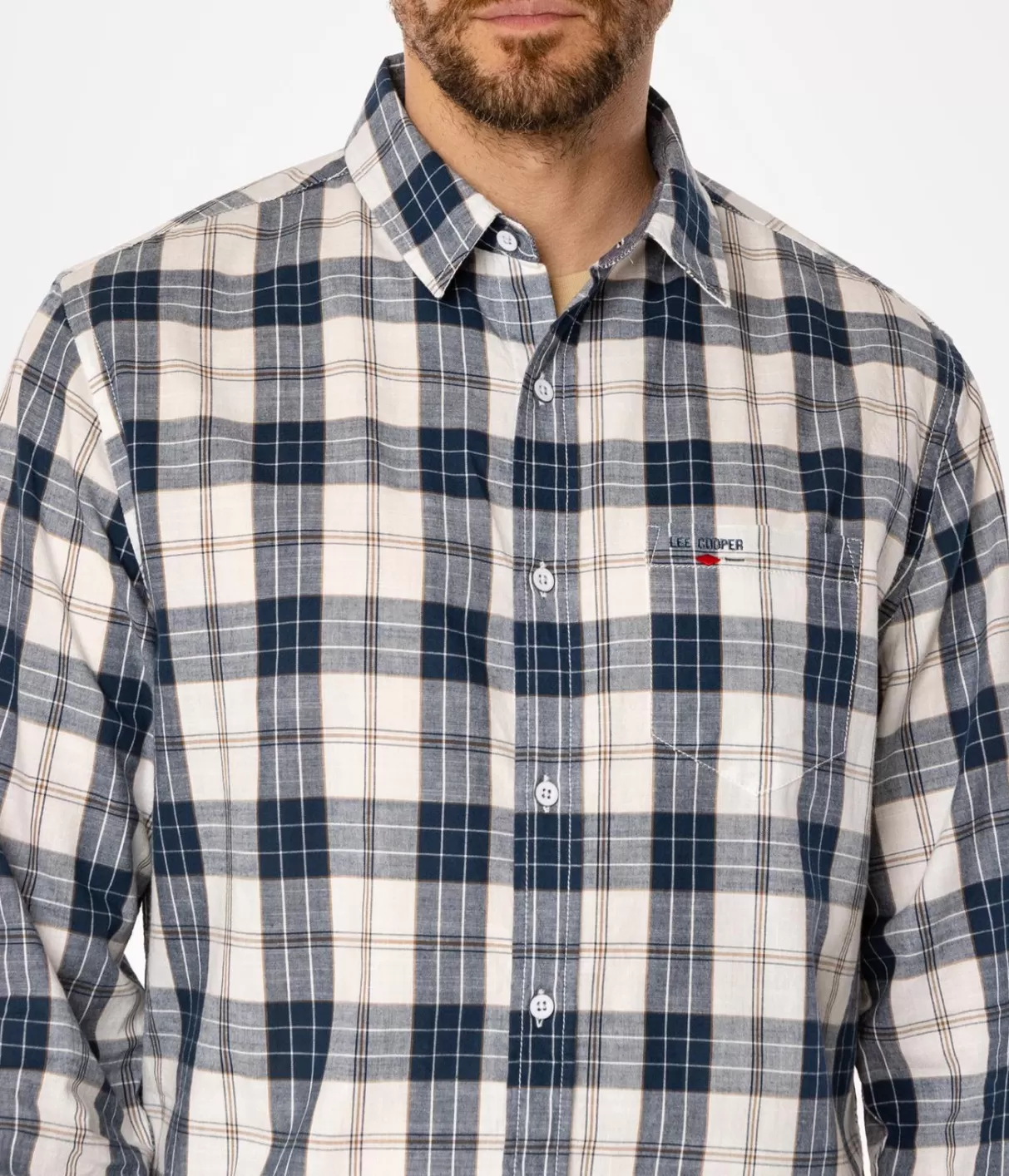 Koszula regular w kratę WILL 9336 INDIAN TEAL-Lee Cooper Online