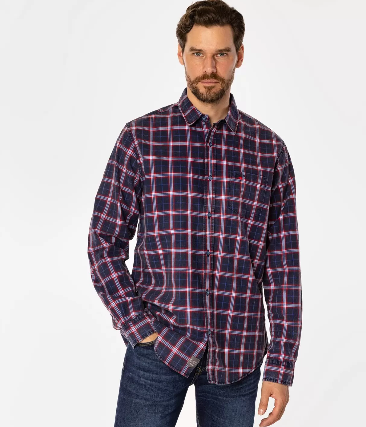 Koszula regular w kratę WILL 9307 NAVY INDIGO-Lee Cooper Hot