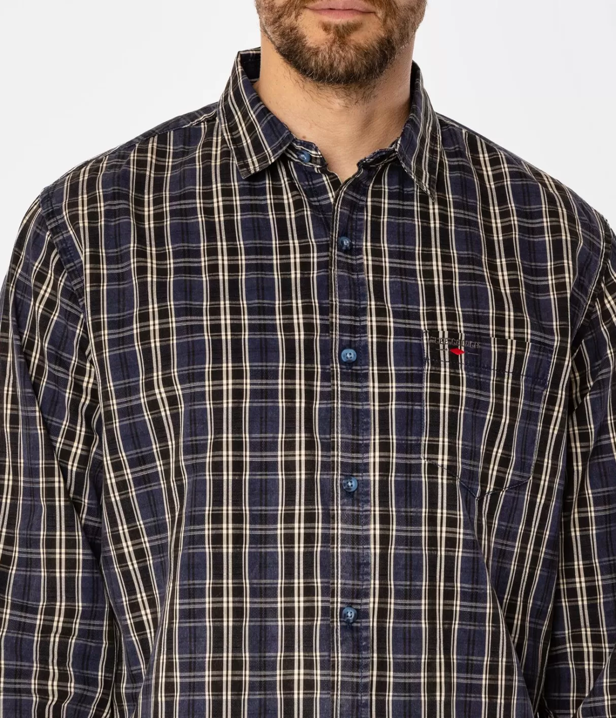 Koszula regular w kratę WILL 9306 NAVY INDIGO-Lee Cooper Fashion
