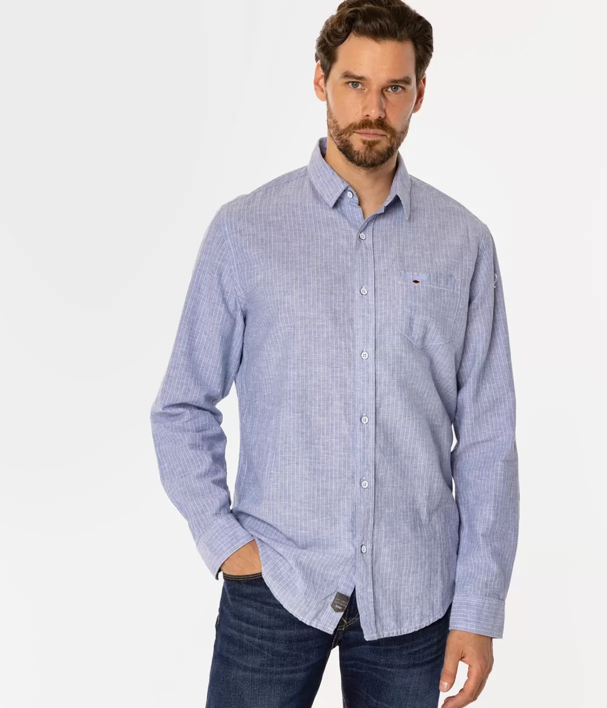 Koszula regular w paski WILL 9315 BLUE-Lee Cooper Sale
