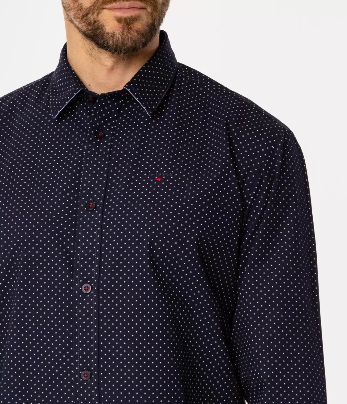 Koszula regular z mikroprintem REY 52MP NAVY-Lee Cooper Store