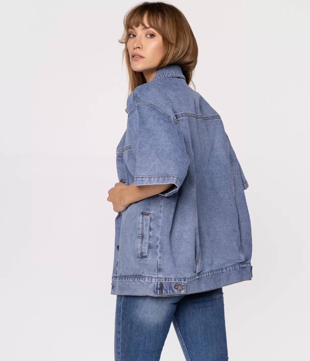 Luźna koszulowa kurtka jeansowa z krótszym rękawem DUNGA 0004 BRUSHED USED-Lee Cooper Cheap