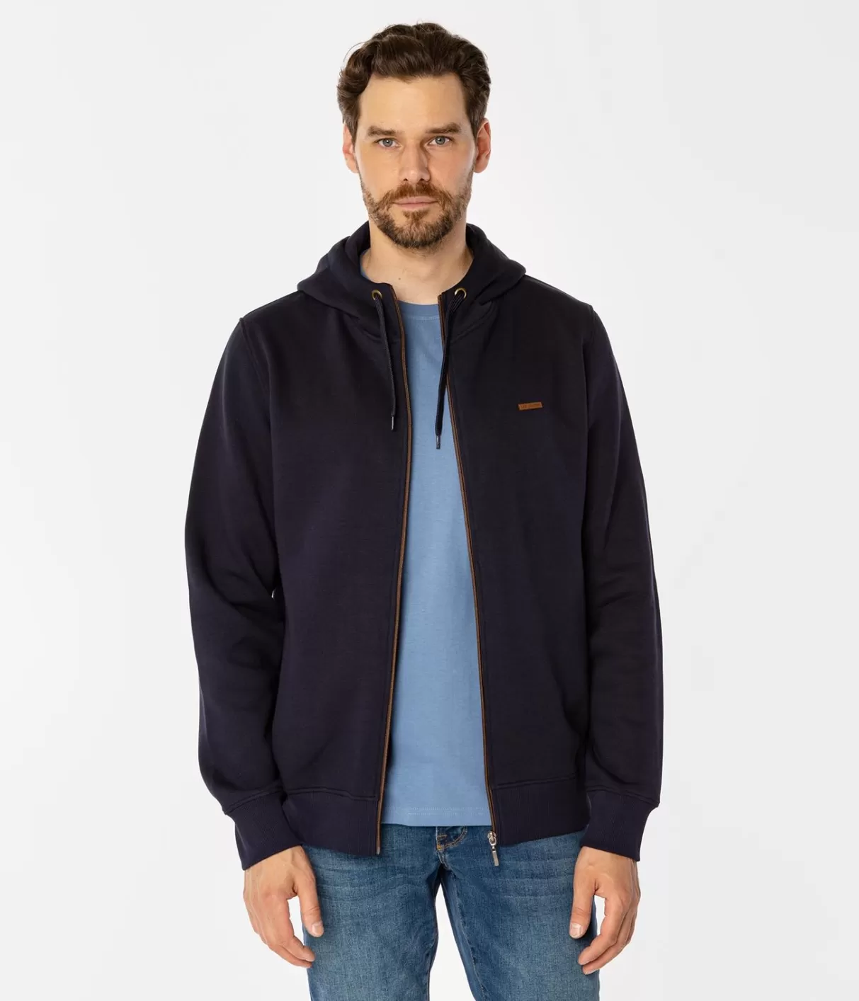 Rozpinana bluza męska z kapturem ZACK 4306 DRESS BLUE-Lee Cooper Discount