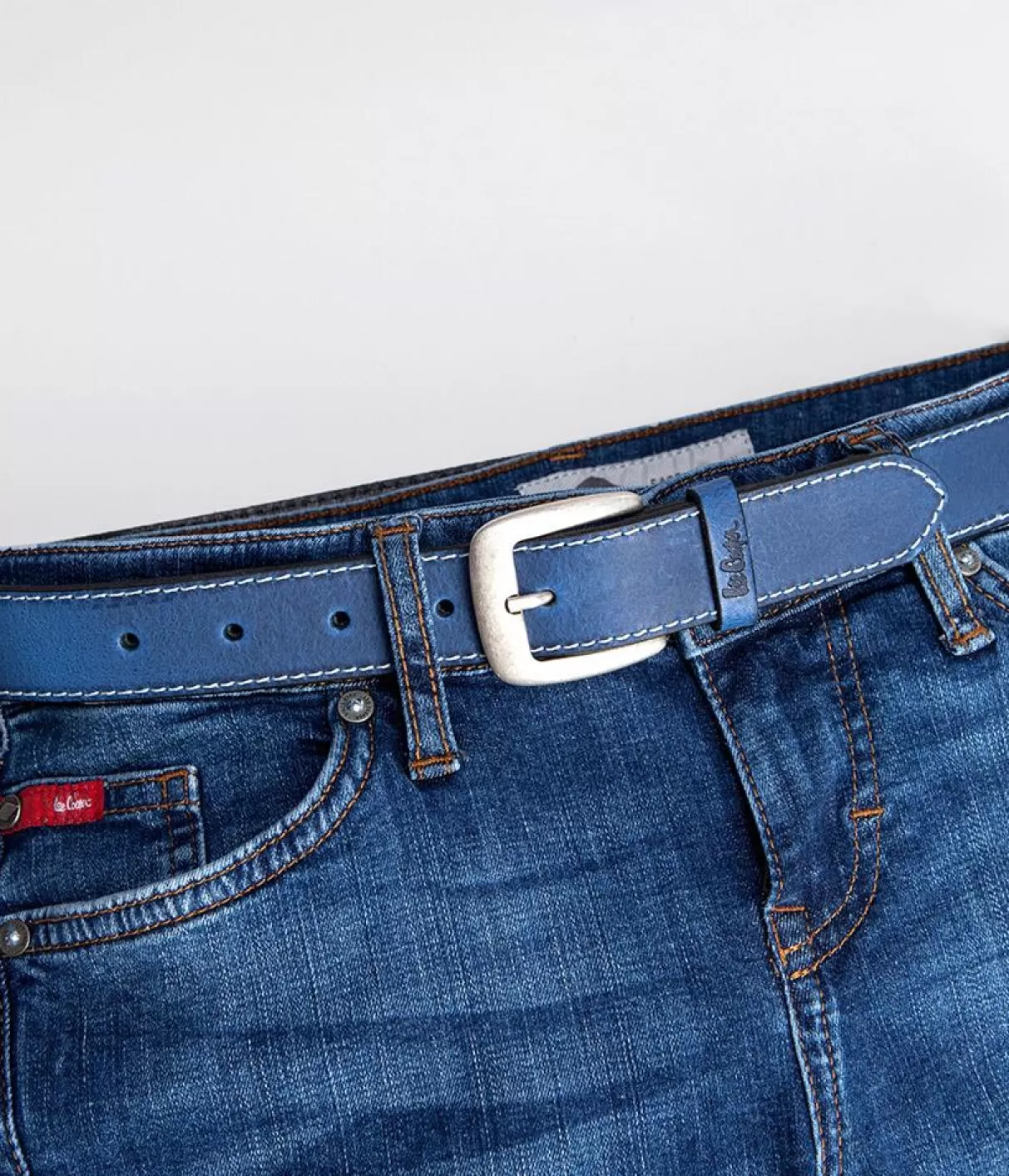 Skórzany pasek LCJ111 BLUE-Lee Cooper Sale