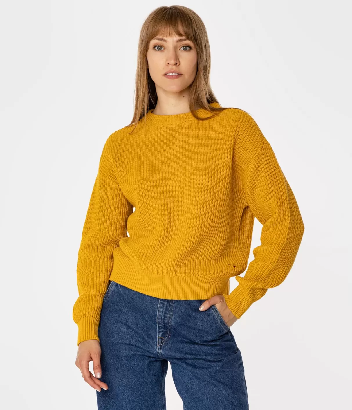 Sweter damski z bawełny organicznej YANA ORGANIC GOLDEN GLOW-Lee Cooper Online