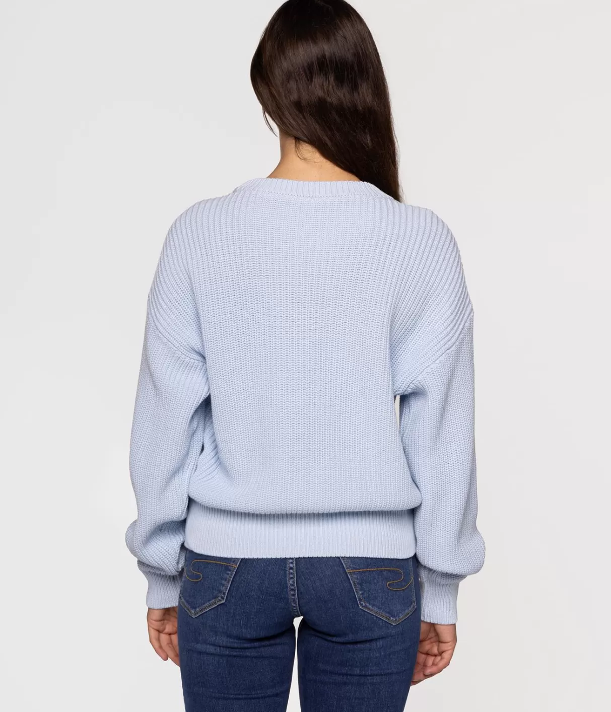 Sweter damski z bawełny organicznej YANA ORGANIC LIGHT BLUE-Lee Cooper Store
