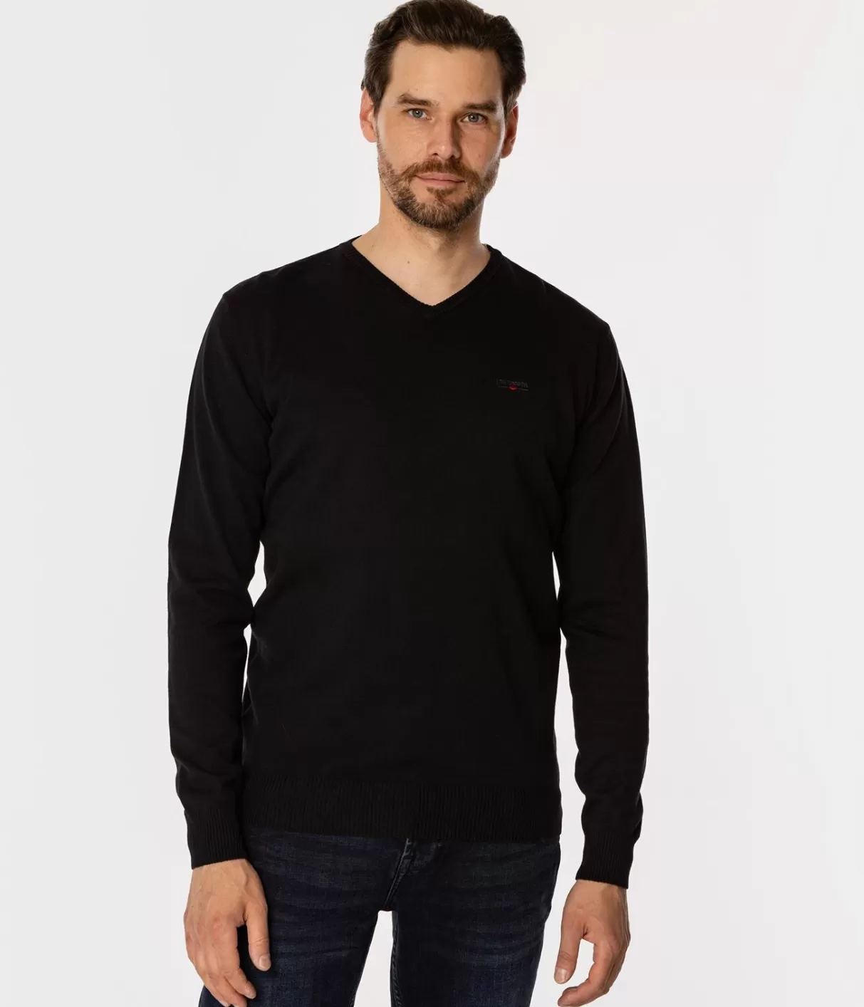 Sweter męski z bawełny organicznej ADAM ORGANIC BLACK-Lee Cooper Online