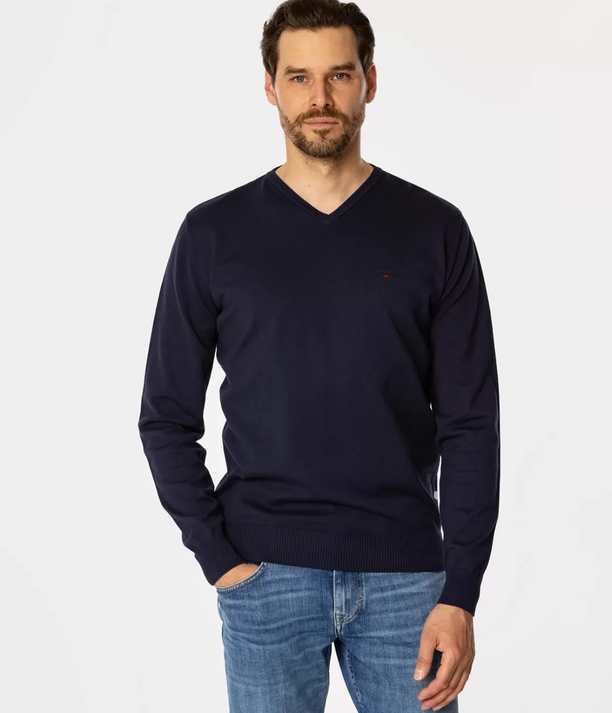 Sweter męski z bawełny organicznej ADAM ORGANIC NAVY-Lee Cooper Store