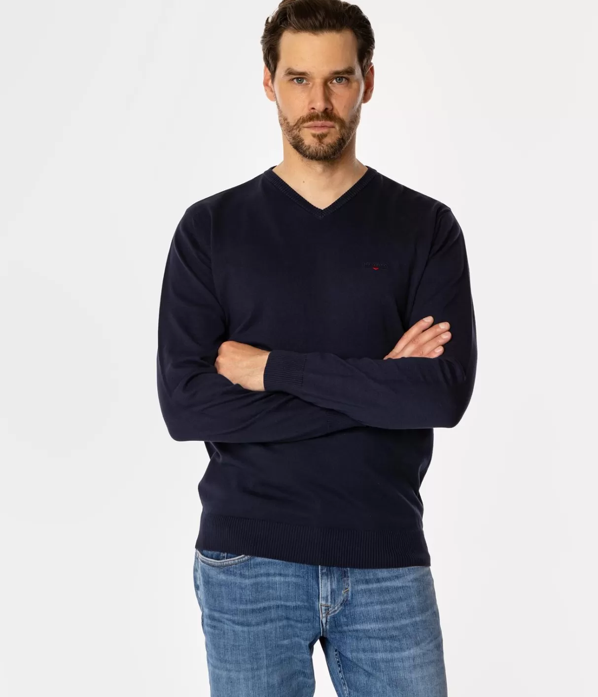 Sweter męski z bawełny organicznej ADAM ORGANIC NAVY-Lee Cooper Store