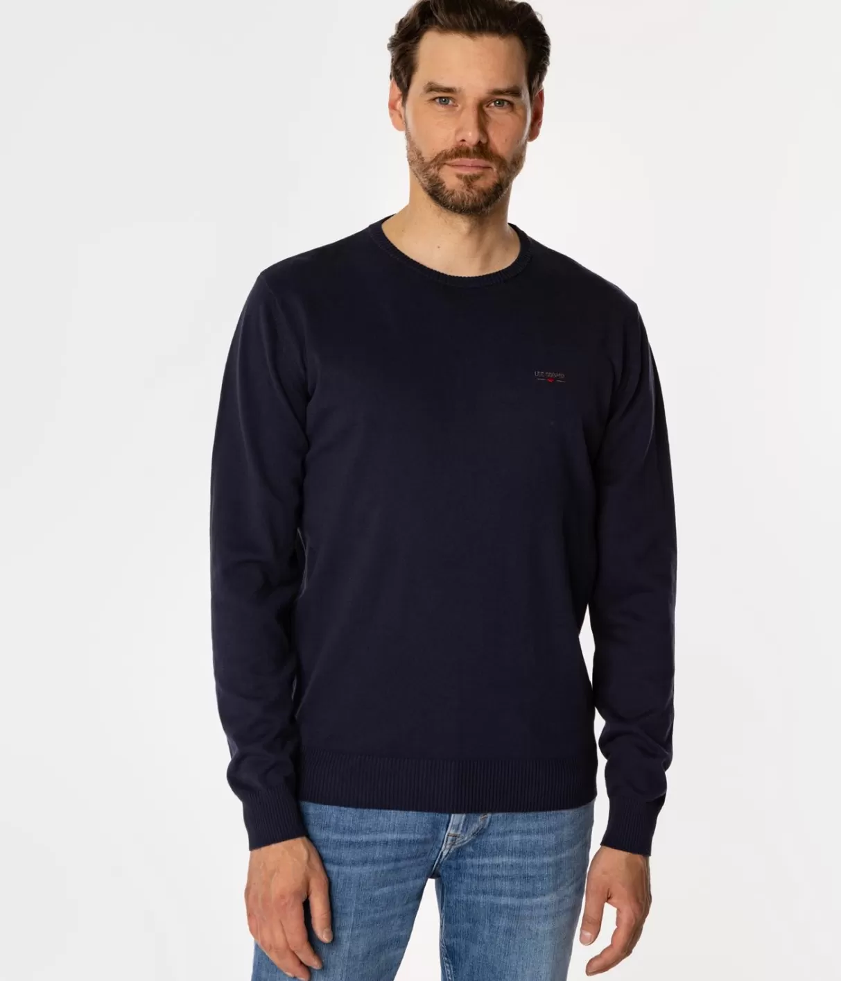 Sweter męski z bawełny organicznej ANDY ORGANIC NAVY-Lee Cooper Hot