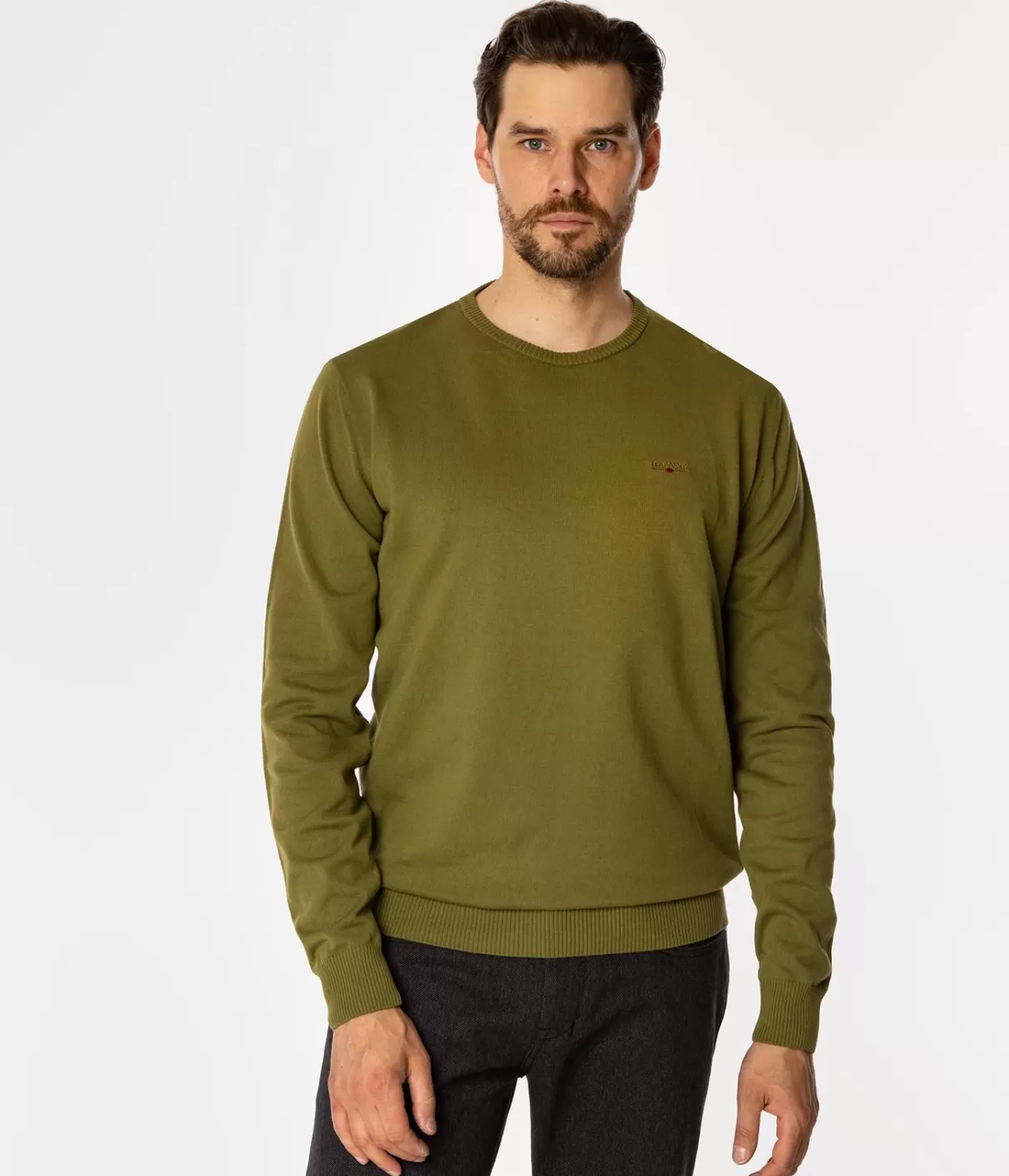 Sweter męski z bawełny organicznej ANDY ORGANIC SPHAGNUM-Lee Cooper Cheap