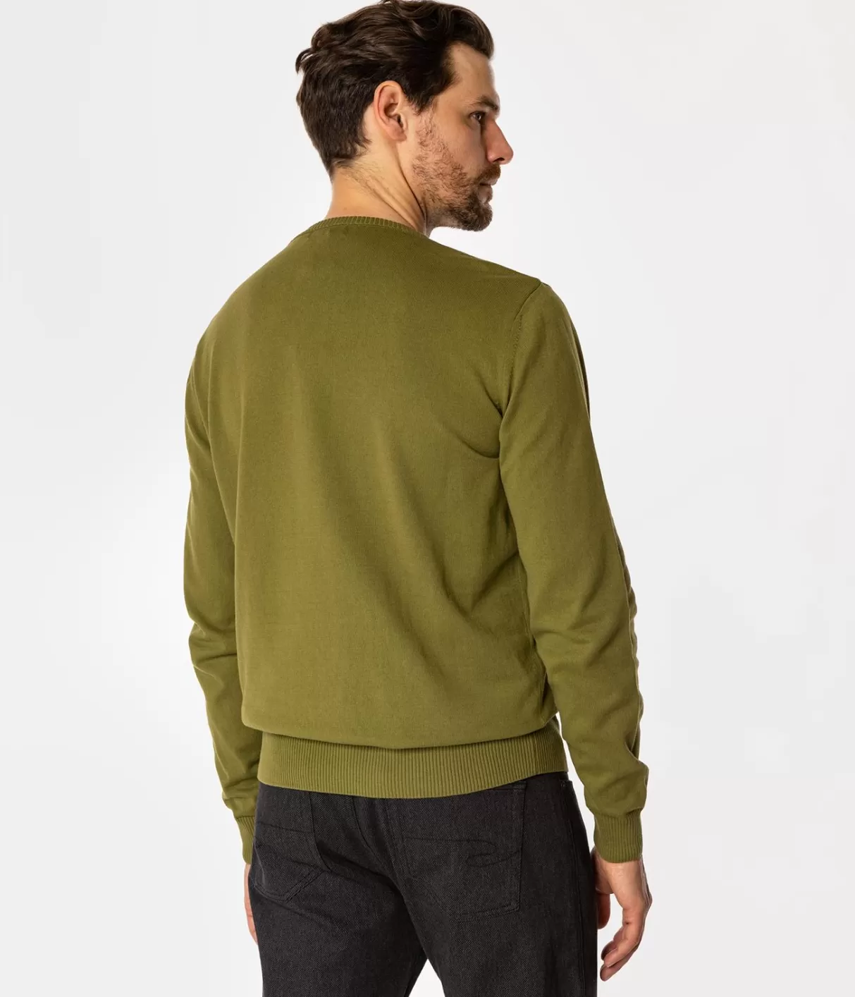 Sweter męski z bawełny organicznej ANDY ORGANIC SPHAGNUM-Lee Cooper Cheap