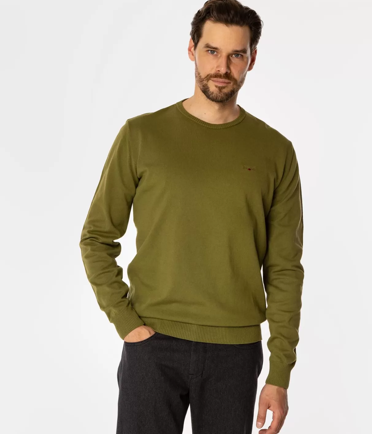 Sweter męski z bawełny organicznej ANDY ORGANIC SPHAGNUM-Lee Cooper Cheap