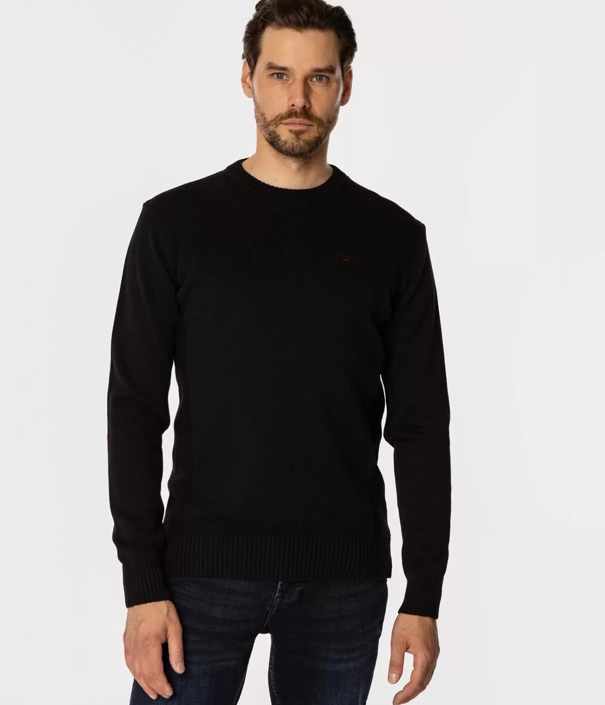 Sweter męski z bawełny organicznej BILL ORGANIC BLACK-Lee Cooper Online