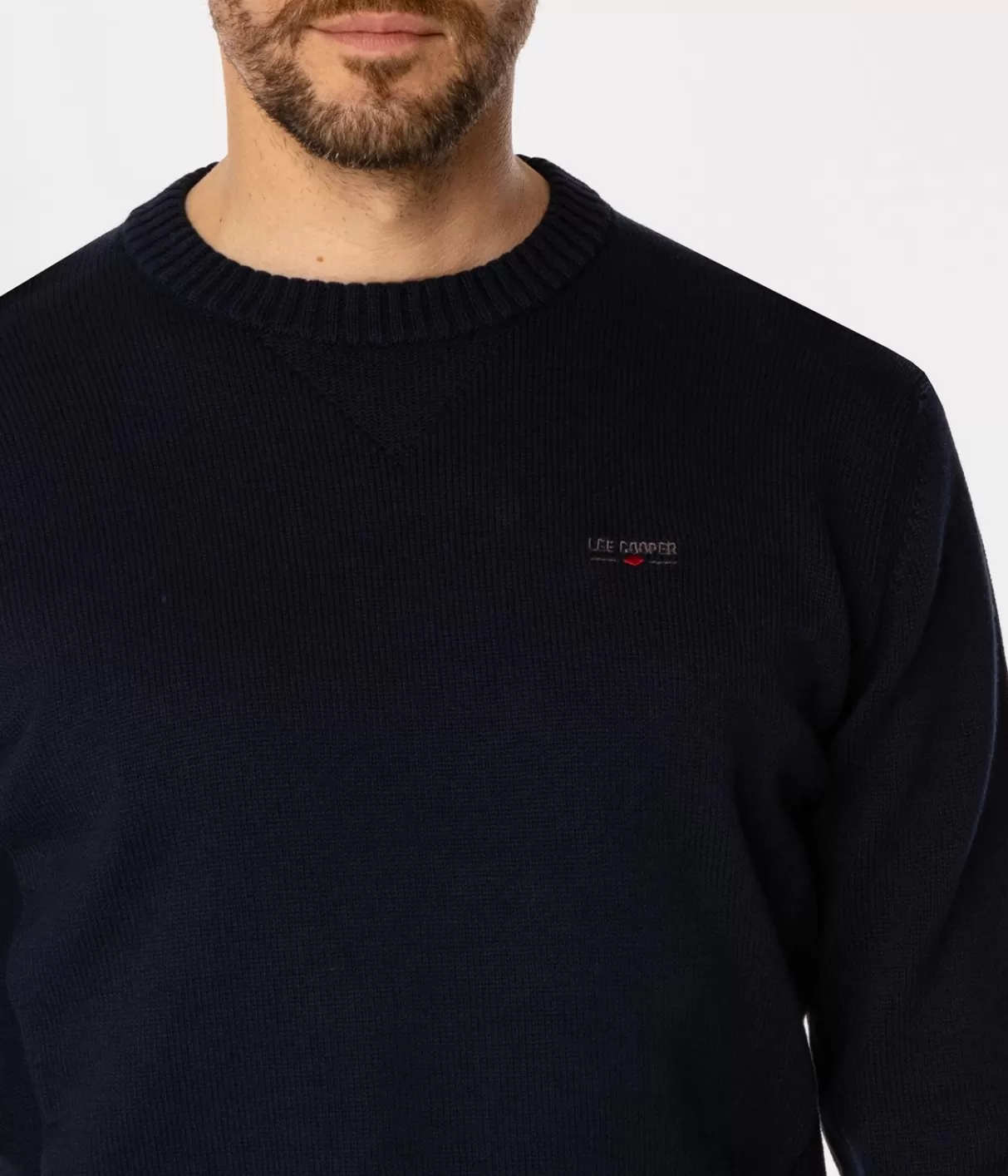 Sweter męski z bawełny organicznej BILL ORGANIC BLACK-Lee Cooper Online