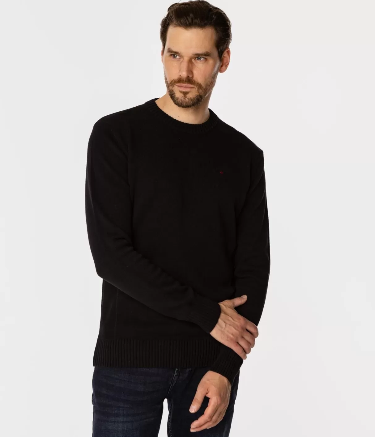 Sweter męski z bawełny organicznej BILL ORGANIC BLACK-Lee Cooper Online