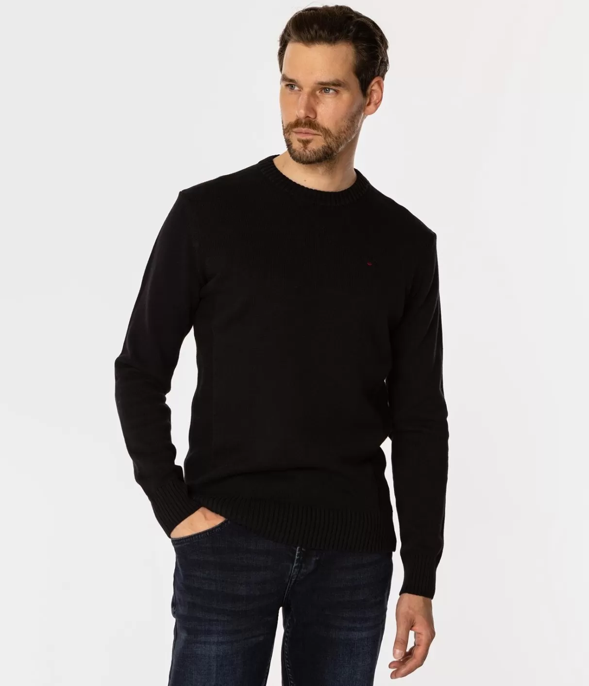 Sweter męski z bawełny organicznej BILL ORGANIC BLACK-Lee Cooper Online