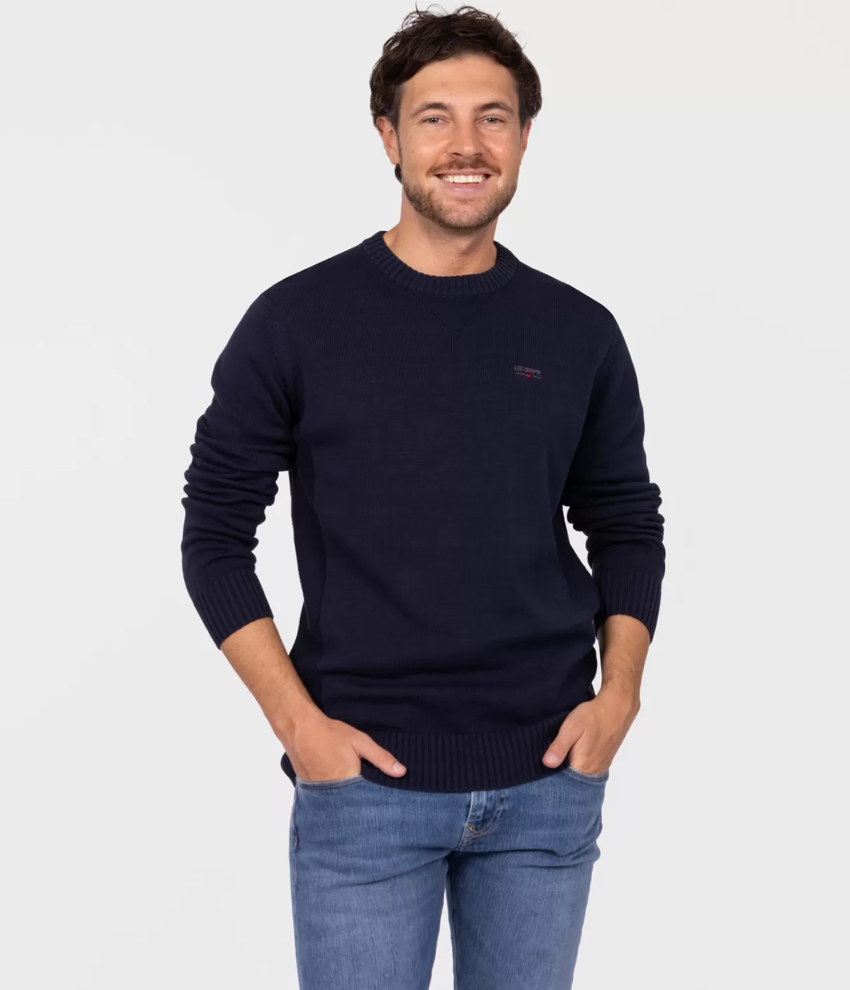 Sweter męski z bawełny organicznej BILL ORGANIC NAVY-Lee Cooper Cheap