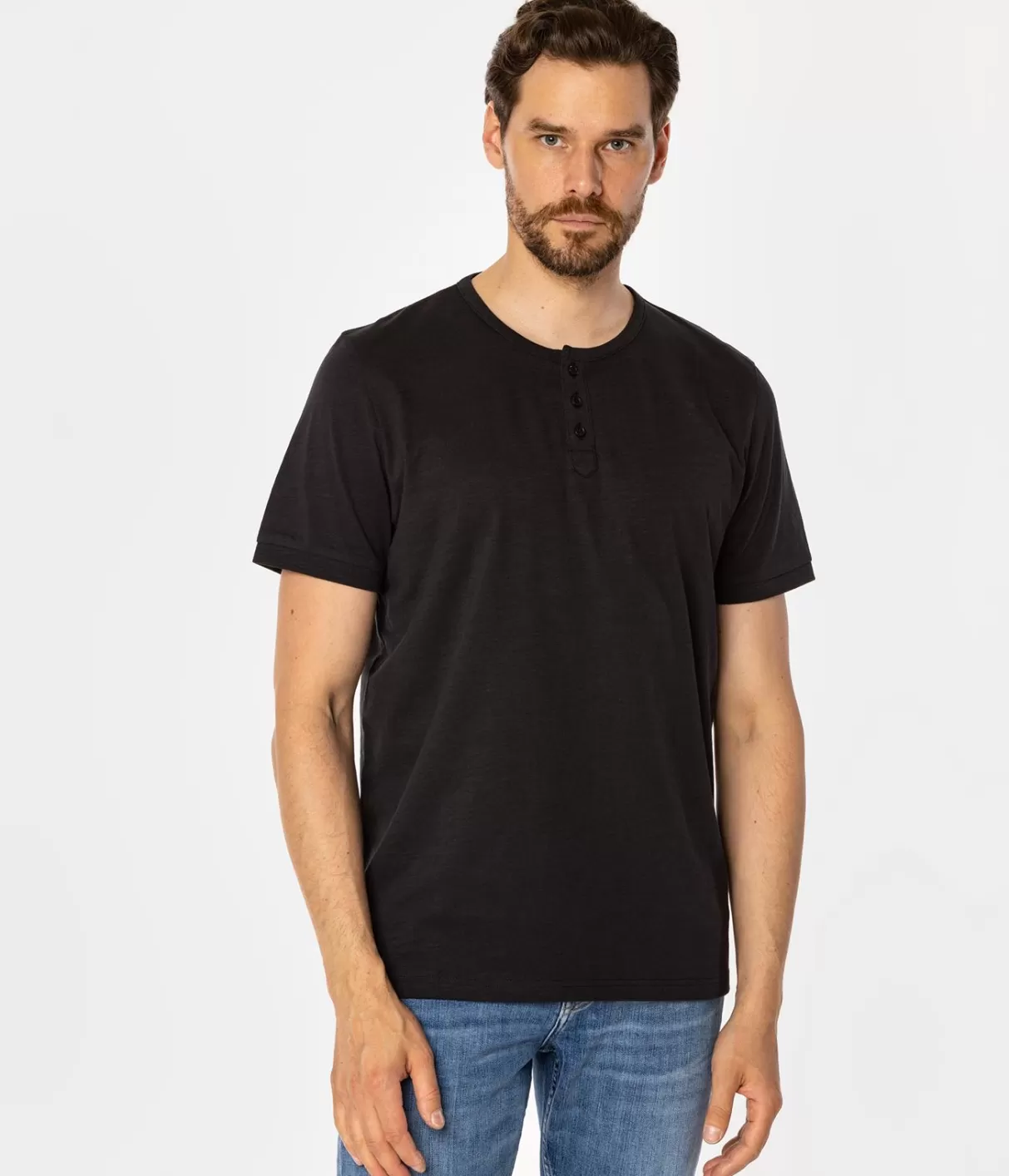 TSHIRT M HENLEY2 4587 CAVIAR-Lee Cooper Best